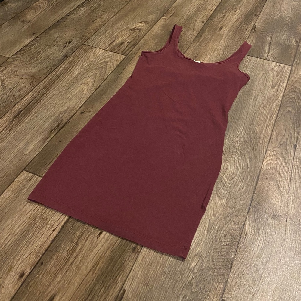 Forever 21 Burgundy Bodycon Mini Dress Sleeveless Stretch Fitted Small - Picture 3 of 3